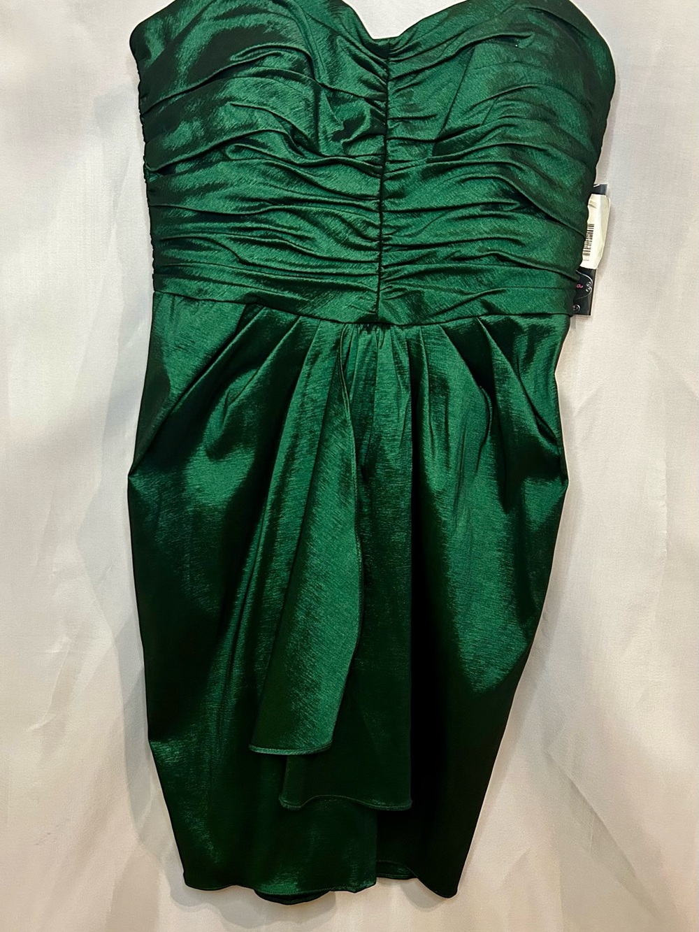 Emerald Green Strapless Ruched Homecoming or Cocktail Dress